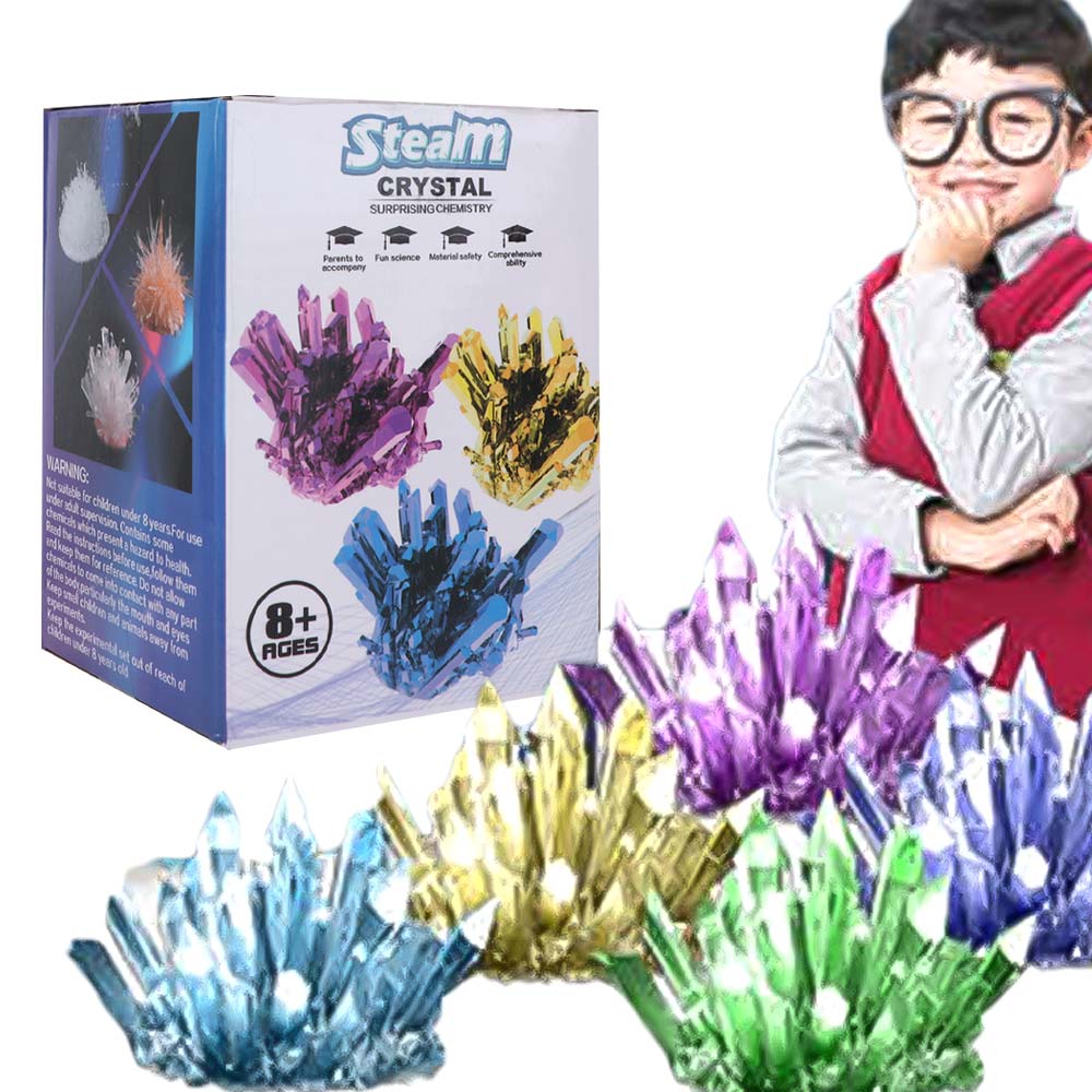 Crystal Growing Kit - Kit Sains Penumbuh Kristal, Kristal Berwarna,