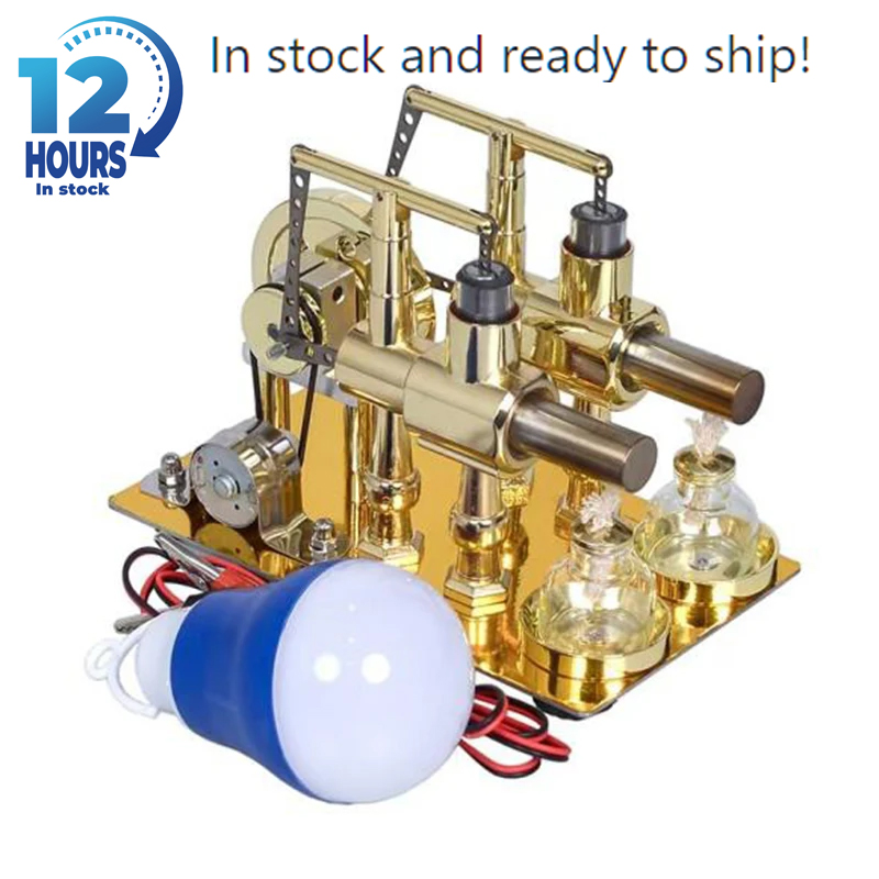 Science And Invention - Model Mesin Stirling Dua Silinder Generator