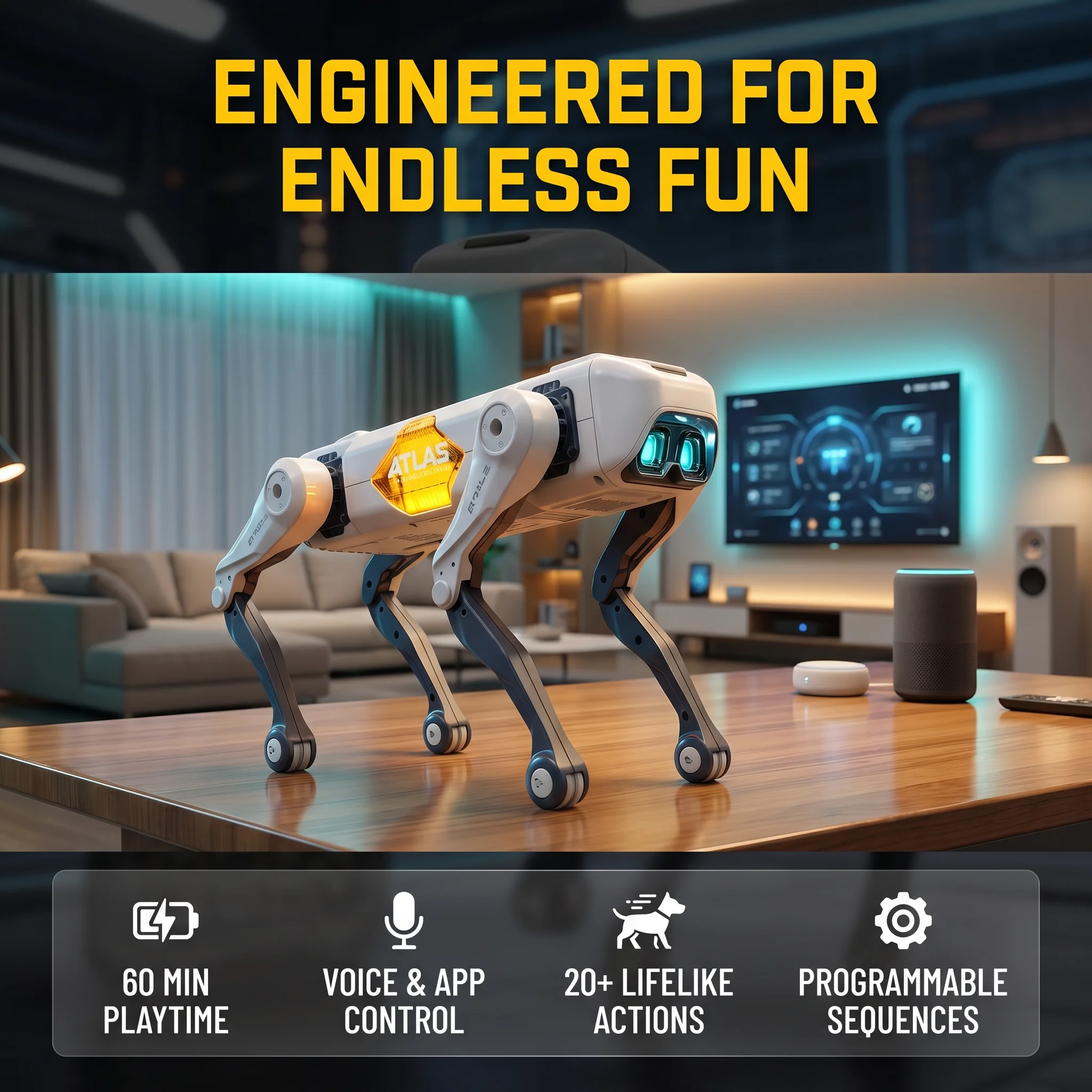 Science Robot - Robot Anjing Pintar AI, Kontrol Suara