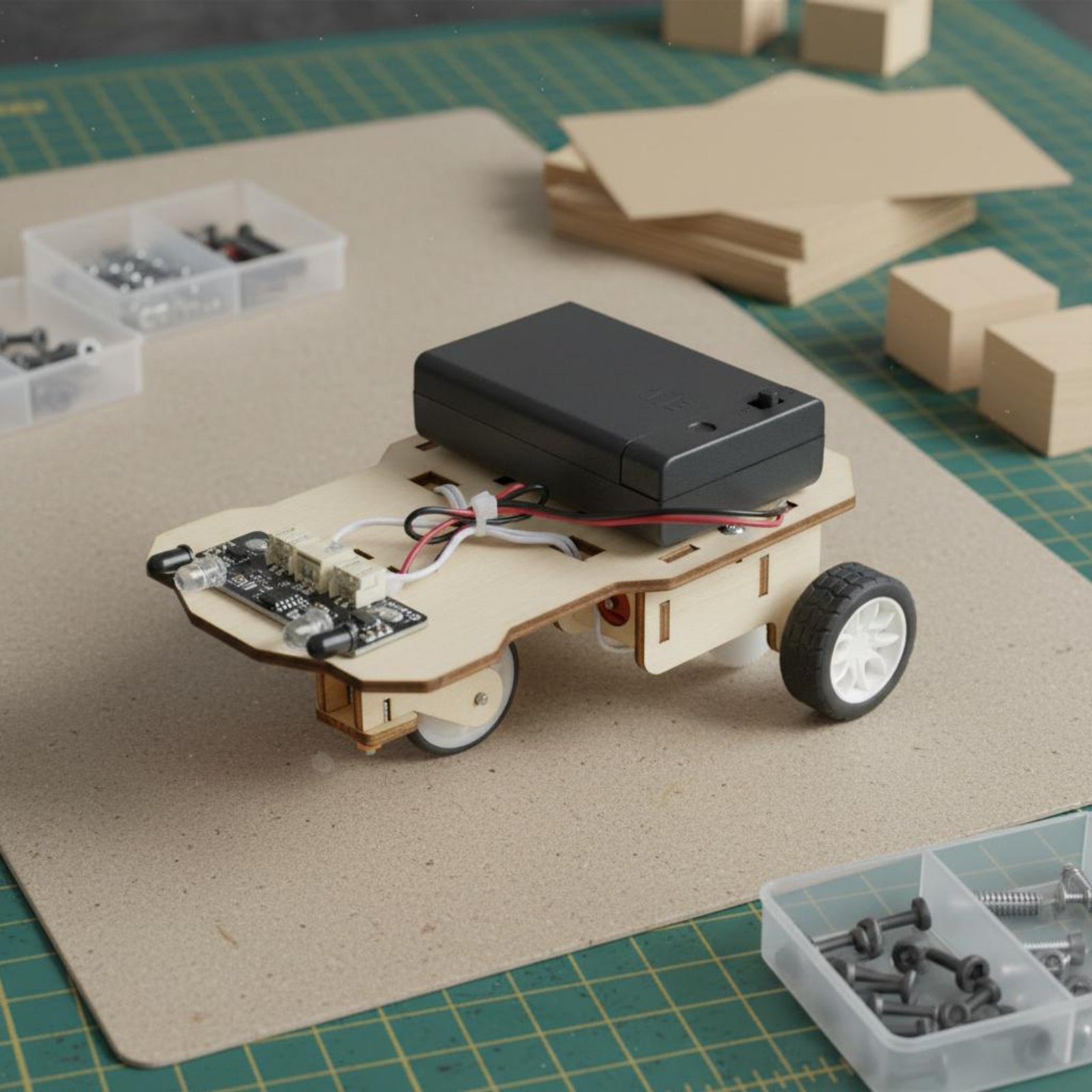 Science Robot - Kit Kendaraan Cerdas Kayu untuk Pendidikan