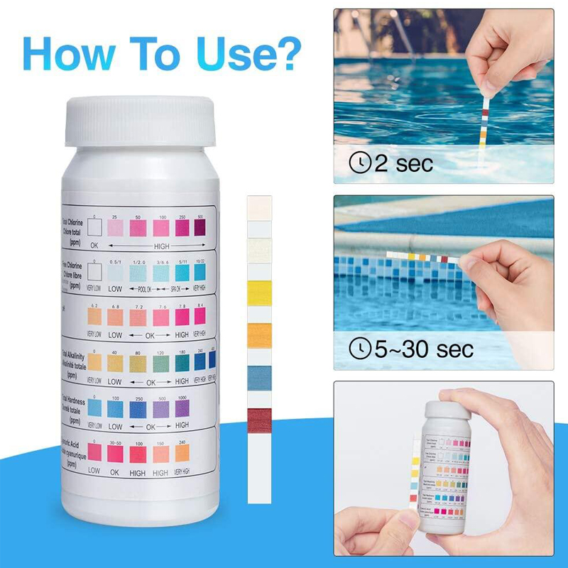 Strip Tes PH Klorin 6 In 1 - 5 - Ph Strip Test ulasan dan harga