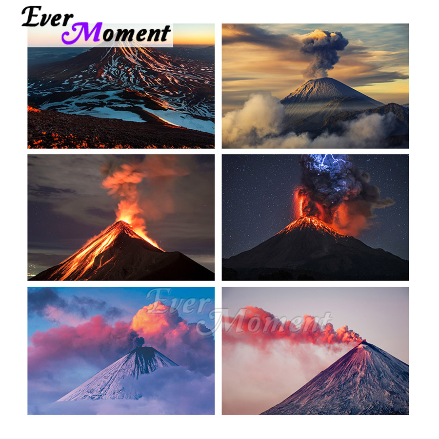 Lukisan Berlian Mosaik Sulaman - Volcano Kit Eruption ulasan dan harga